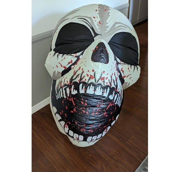 Goosh 4 FT Halloween Inflatables Skull Outdoor Decor with Built-in Magic Leds - Picture 1 of 2